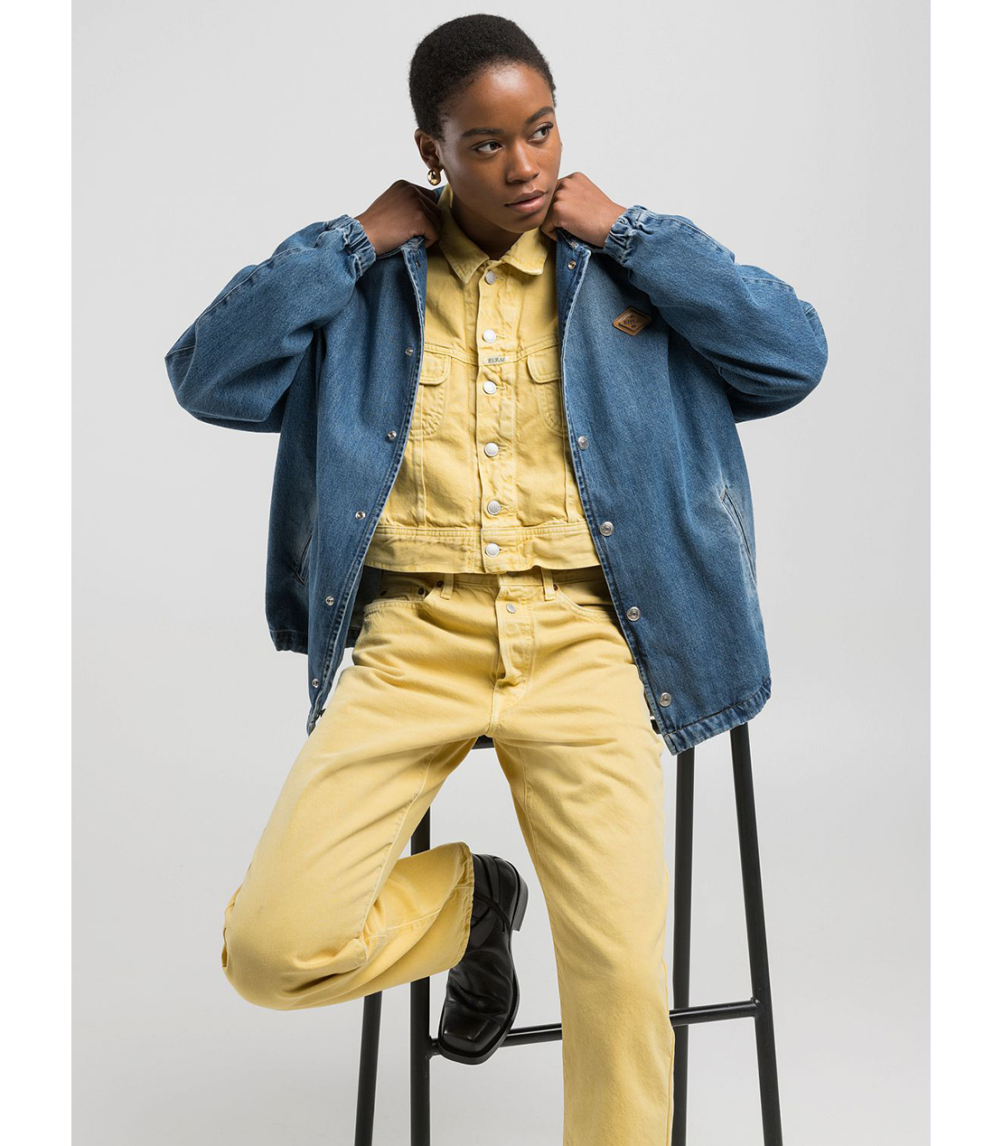 リサイクルインディゴデニムコーチジャケット 詳細画像 ブルー 4